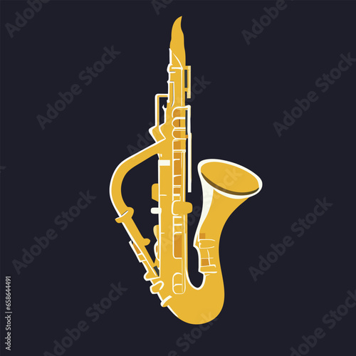 saxophone line drawing style vector