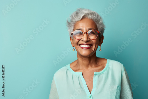 Smiley face of indian senior woman