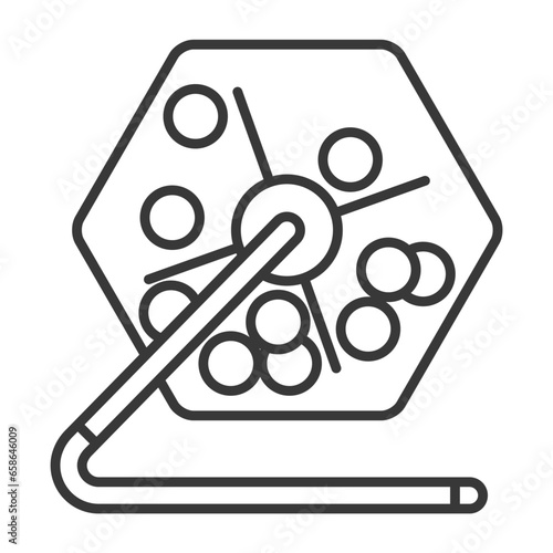 Lottery bingo cage, raffle drum or lottery machine, simple line icon, vector