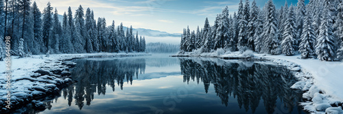 Landscape image of the swampy atmosphere in winter
