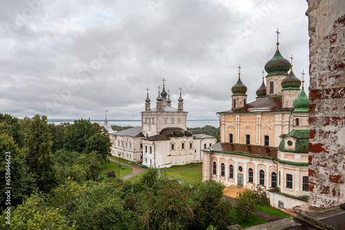 Assumption Cathedral and All Saints Cathedral in Goritsky Assumption Monastery. Pereslavl-Zalessky, Russia.