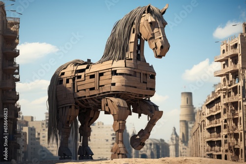 Fotomurale Trojan Horse in City