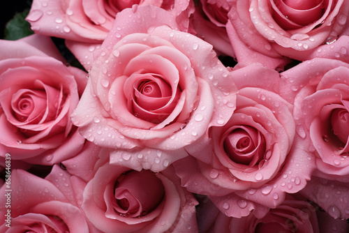 Pink Roses in the Rain