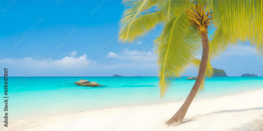 Beach Palm Sea 