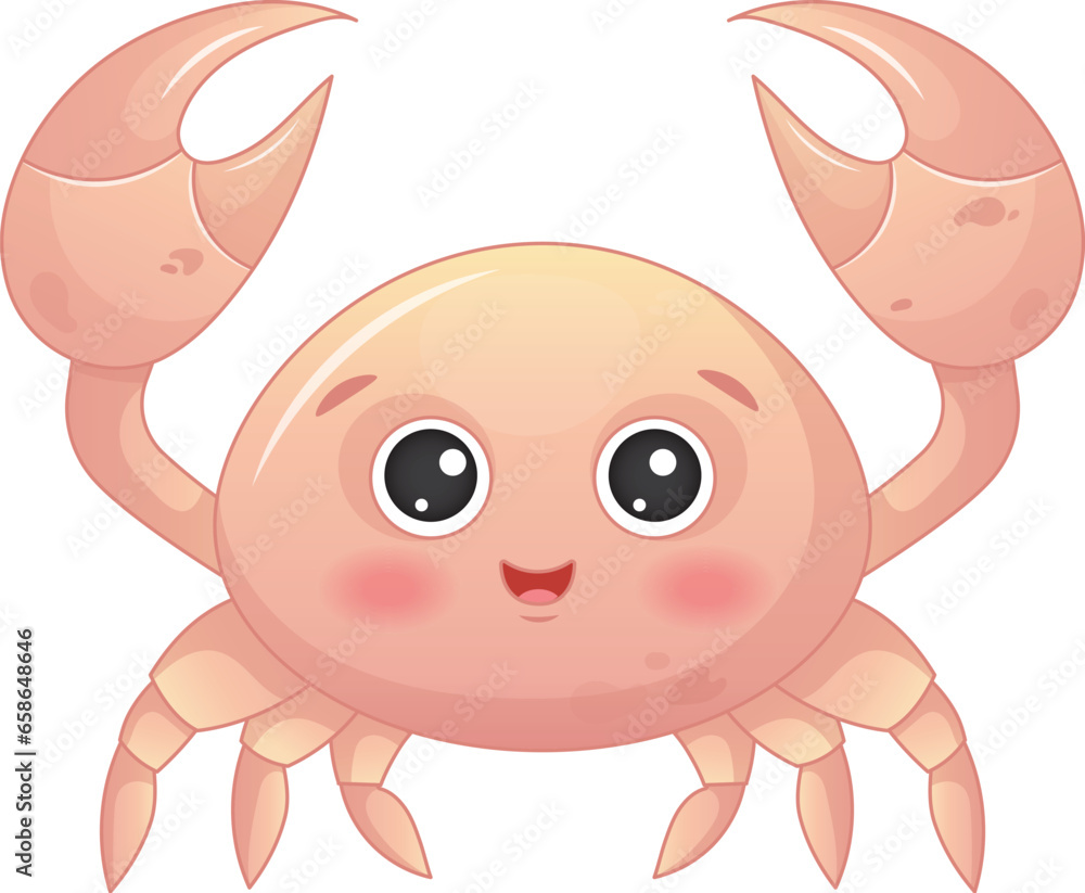 Vector Cute Cartoon Baby Crab Vector Cute Cartoon Baby Crab