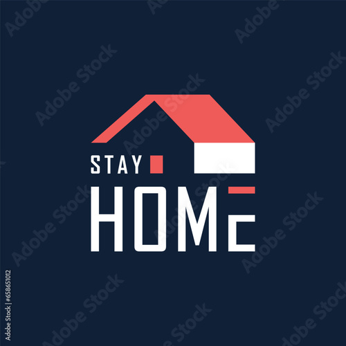 Stay Home and house logo design vector, logo , architecture, design, stay at home estate.