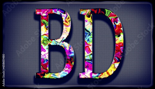 Double letter signature BD in an unique design named Painter rough