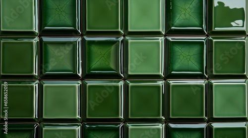 Pattern of Mosaic Tiles in green Colors. Top View