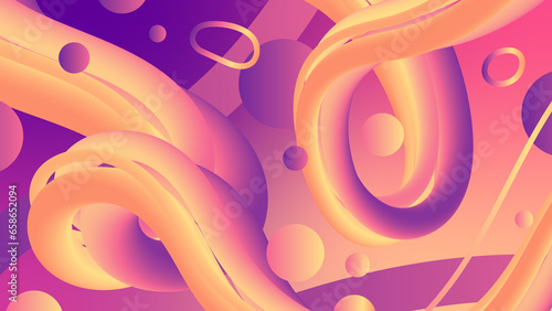 Photography Abstract coppery background with 3D lines and curves, Gradient fluid design