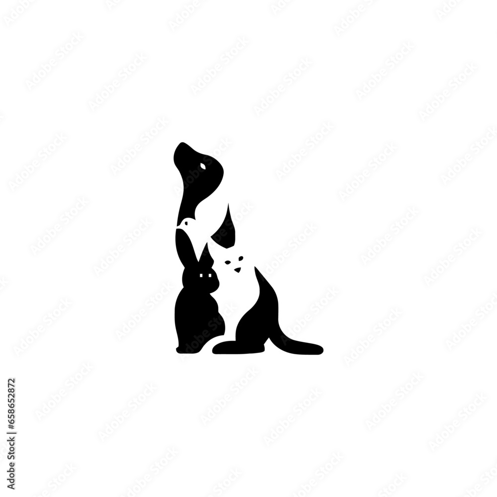 dog and bird and rabbit dog and bird and rabbit