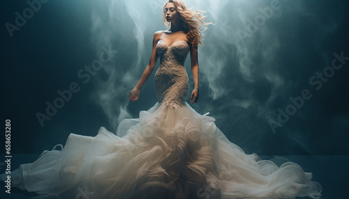 Mermaid inspired wedding gown © sezerozger