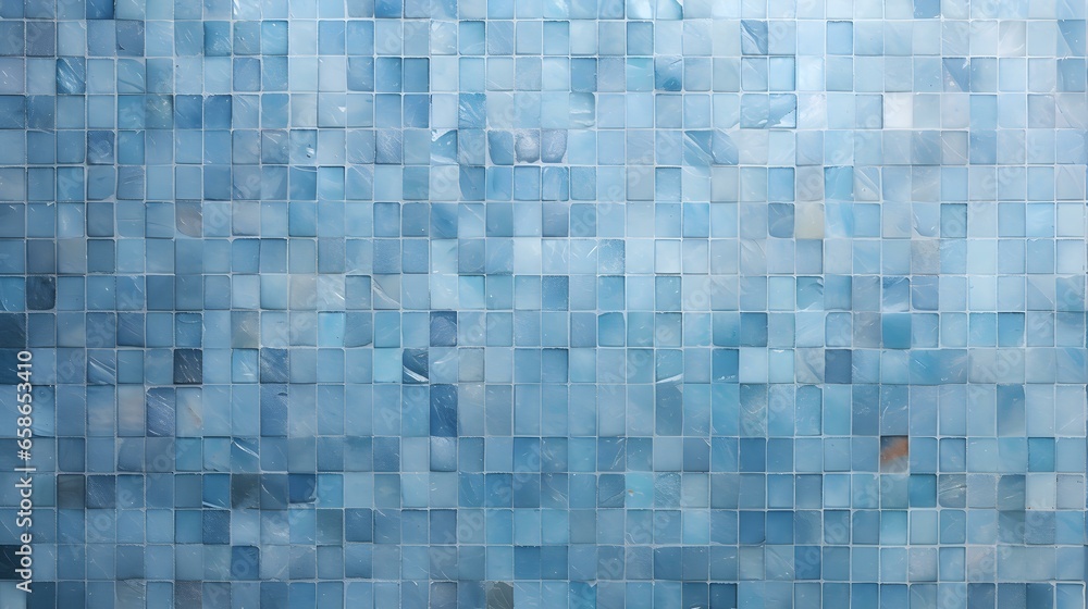Pattern of Mosaic Tiles in light blue Colors. Top View Pattern of Mosaic Tiles in light blue Colors. Top View