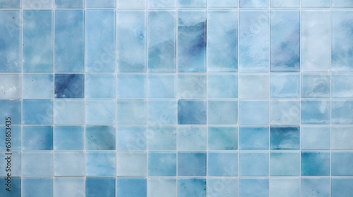 Pattern of Mosaic Tiles in light blue Colors. Top View