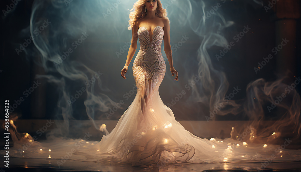 Mermaid inspired wedding gown
