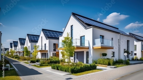 Modern house with solar panel on the roof  © KimlyPNG