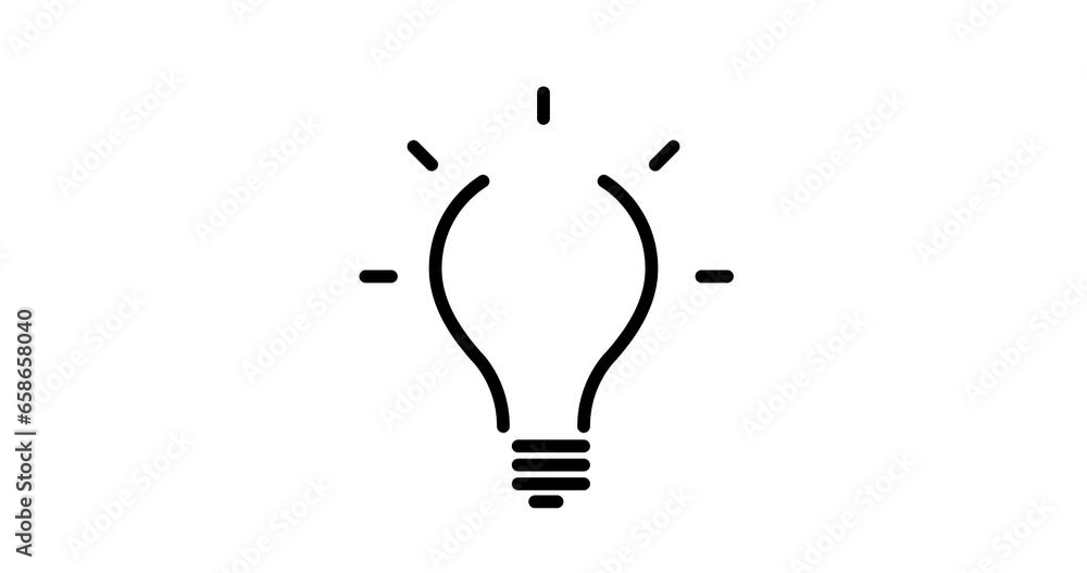 light bulb animated outline icon with alpha channel. light bulb 4k video animation for web, mobile and ui design light bulb animated outline icon with alpha channel. light bulb 4k video animation for web, mobile and ui design