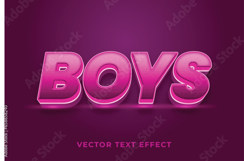 Boys 3d text style lance effect template