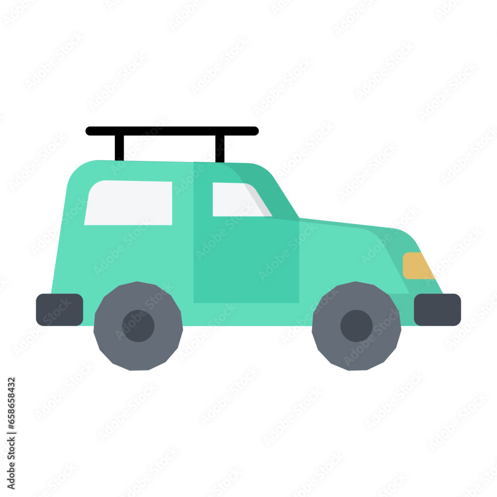 Obraz premium Jeep Flat Icon