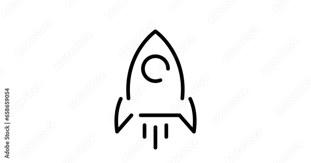 space rocket animated outline icon with alpha channel. space rocket 4k video animation for web, mobile and ui design space rocket animated outline icon with alpha channel. space rocket 4k video animation for web, mobile and ui design