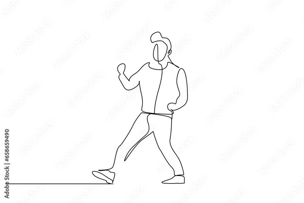 man gets happy and becomes happy full body length line art design man gets happy and becomes happy full body length line art design