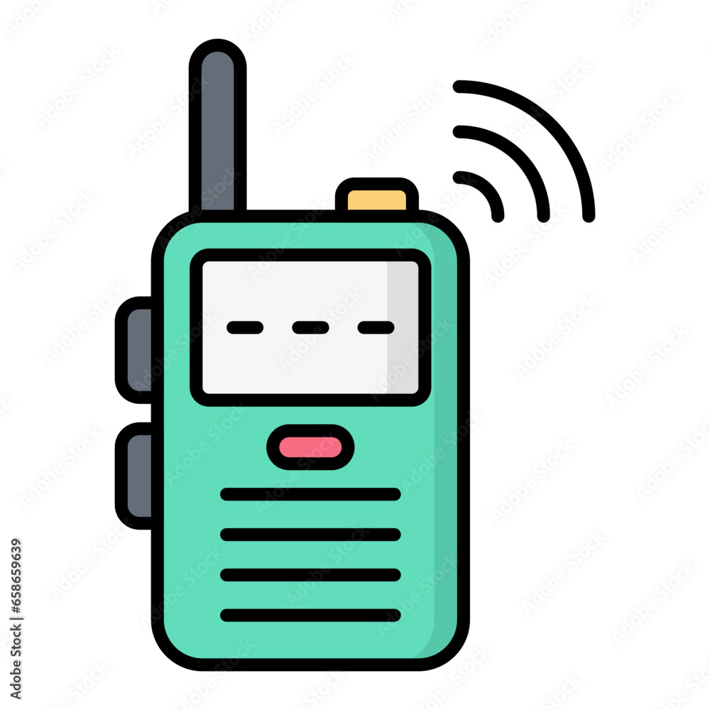 Walkie Talkie Colored Outline Icon Walkie Talkie Colored Outline Icon