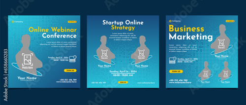 Digital business marketing banner social media post template. Suitable for business webinar, marketing webinar, online class program, etc.