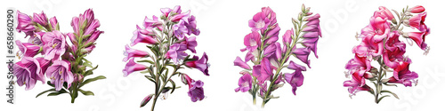 Penstemon Flower Hyperrealistic Highly Detailed Isolated On Transparent Background PNG File