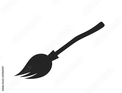 witches broom icon. halloween and wizard symbol. isolated vector image © Назарій