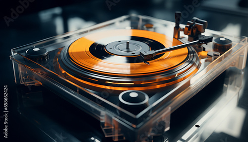 Futuristic turntable creative photography