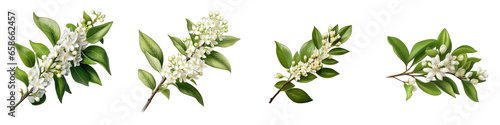 Privet Flower Hyperrealistic Highly Detailed Isolated On Transparent Background PNG File