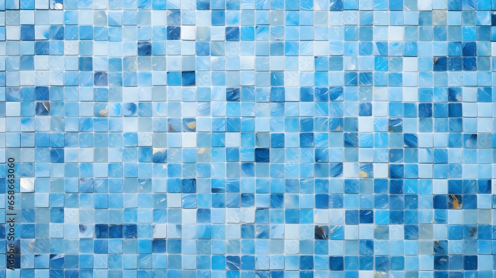 Pattern of Mosaic Tiles in sky blue Colors. Top View Pattern of Mosaic Tiles in sky blue Colors. Top View