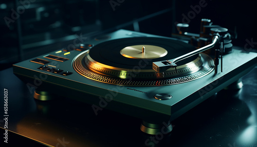 Futuristic turntable creative photography