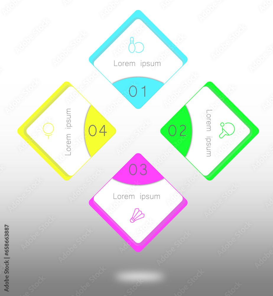 BUSINESS INFOGRAPHIC SQUARE FOR 4 CONTENT BUSINESS INFOGRAPHIC SQUARE FOR 4 CONTENT