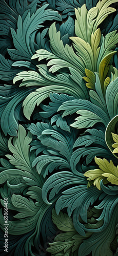 abstract green background,Ethereal Elegance: A Close-Up of a Feather-Like Design in Blue and Green,abstract pattern