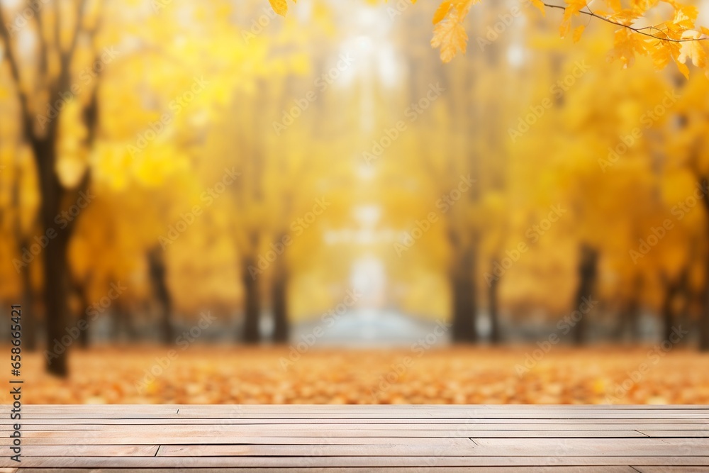 Autumn's Palette: Vibrant Natural Background with Blurred Forest Autumn's Palette: Vibrant Natural Background with Blurred Forest