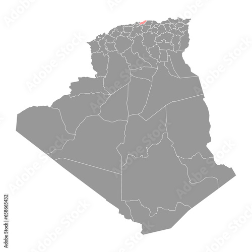 Boumerdes province map, administrative division of Algeria. photo