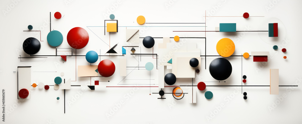 Abstract geometric colored shapes and lines on white background . Illustration. Abstract geometric colored shapes and lines on white background . Illustration.