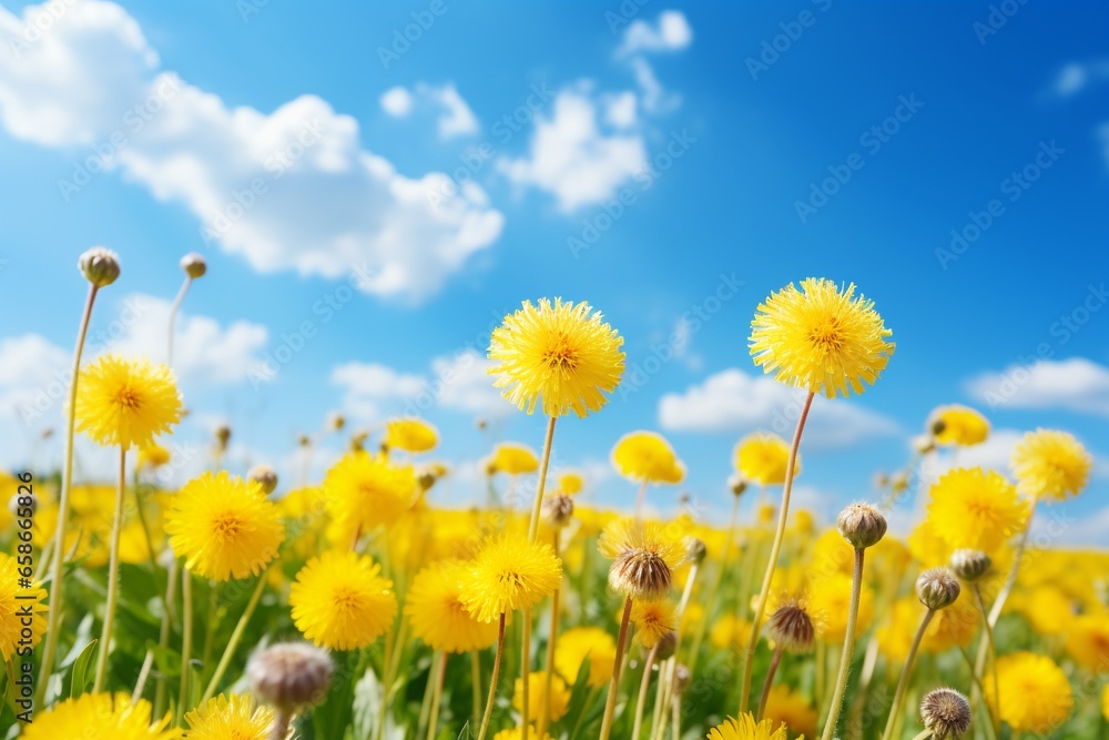 Captivating Dandelions: Yellow Blossoms in the Summer Meadow Captivating Dandelions: Yellow Blossoms in the Summer Meadow