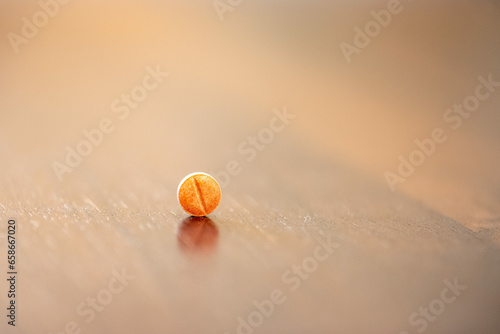 Single pill of 8mg Candesartan Cilexetil, Drug of the Sartan Family to reduce Blood Pressure