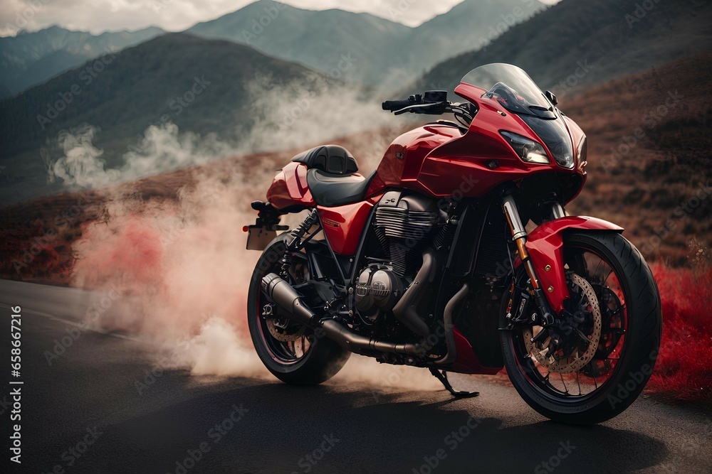 Super bike, futuristic bike. Generative AI. Super bike, futuristic bike. Generative AI.