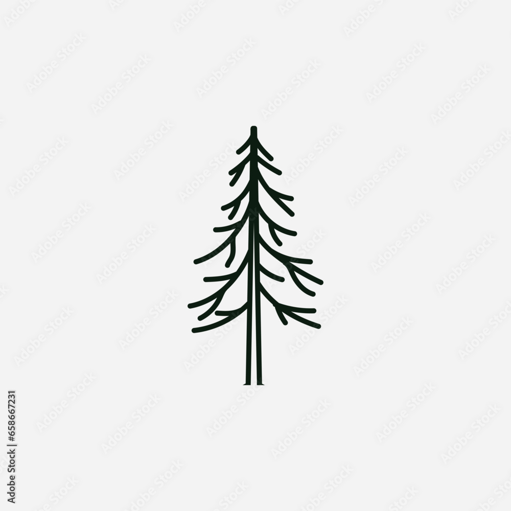 Obraz premium Pine tree logo design illustration vector template