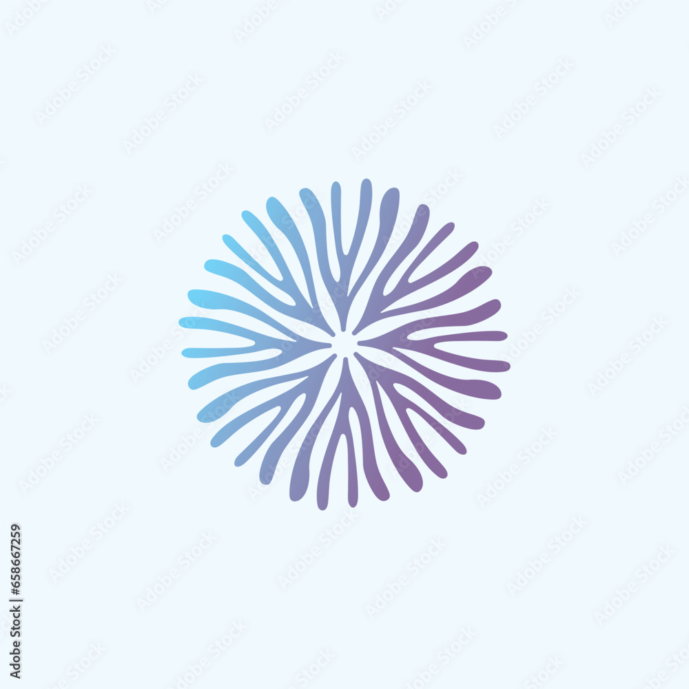 Coral neuron logo design illustration vector template Coral neuron logo design illustration vector template