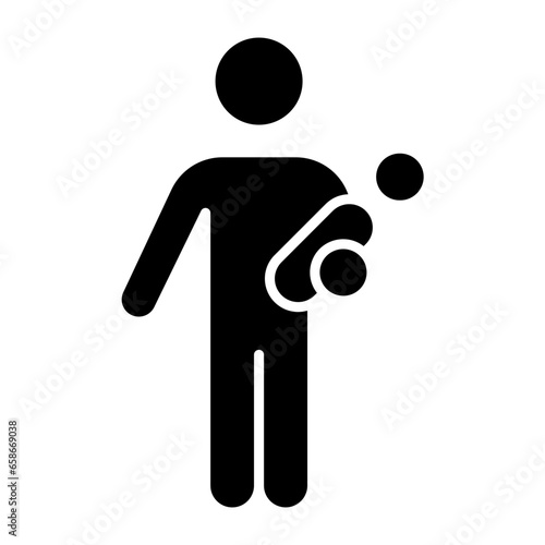 Father Holding Baby Glyph Icon