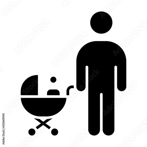 Father With Baby Glyph Icon