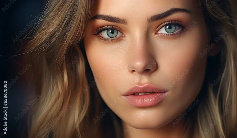 Closeup portrait of pretty girl. AI generated Closeup portrait of pretty girl. AI generated