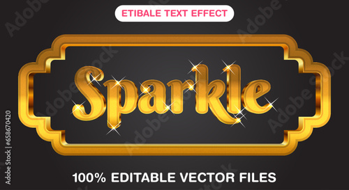3d glowing sparkle editable text effect