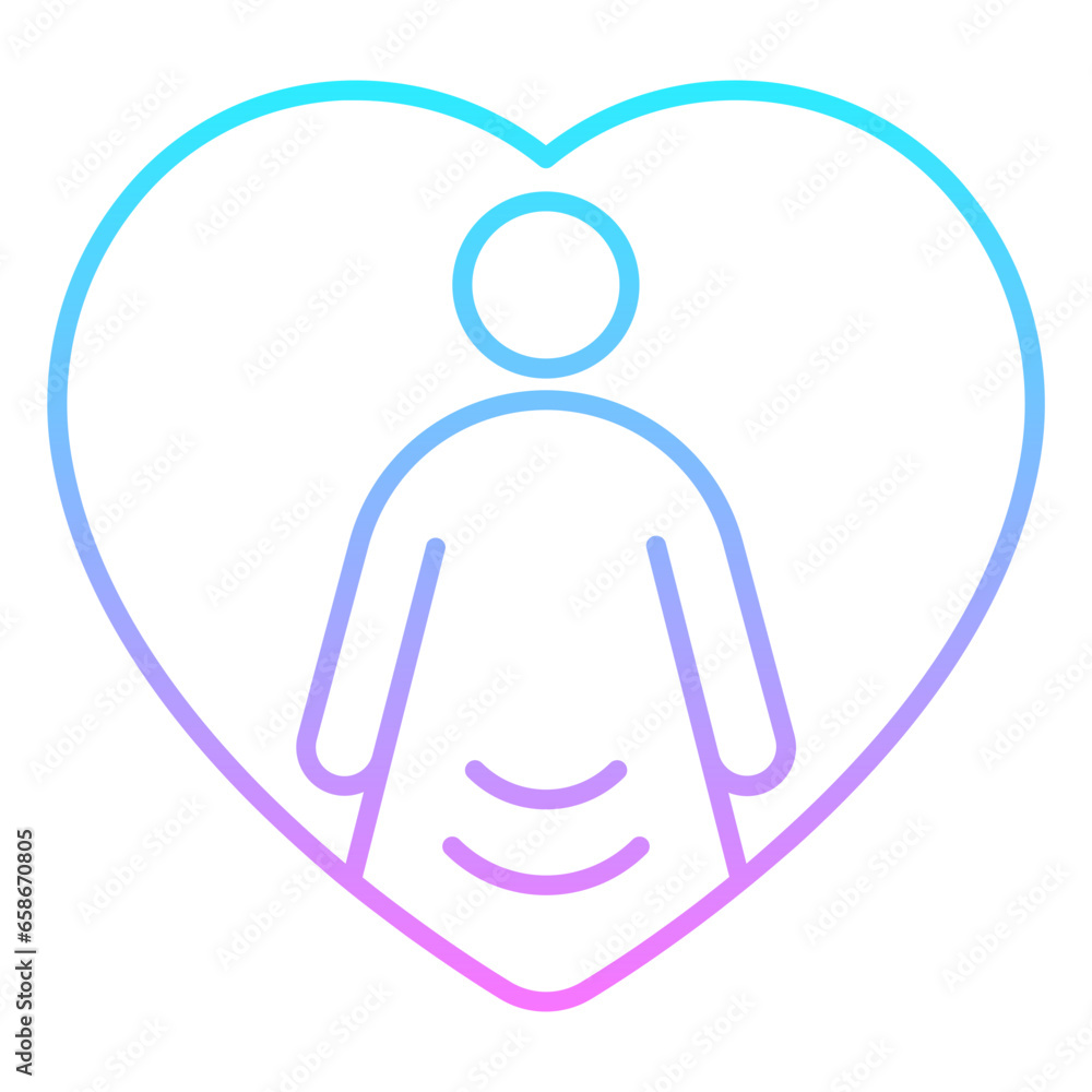 Mother Pregnancy Gradient Icon Mother Pregnancy Gradient Icon