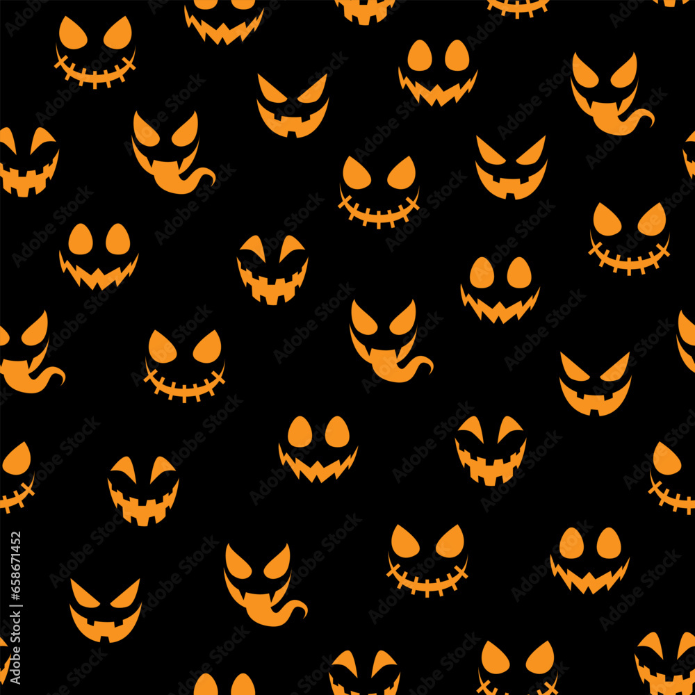 This is a close-up image showcasing a pattern of pumpkin faces on a black background. It is suitable for Halloween themed designs, posters, and any other creative for a spooky and festive atmosphere. This is a close-up image showcasing a pattern of pumpkin faces on a black background. It is suitable for Halloween themed designs, posters, and any other creative for a spooky and festive atmosphere.
