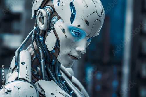 A cutting-edge humanoid robot, life-like, precise, dexterous, efficient, adaptive, 