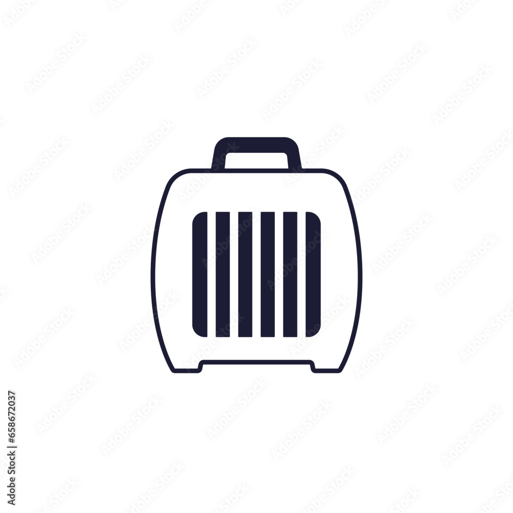 Pet carrier for dogs or cats icon on white Pet carrier for dogs or cats icon on white